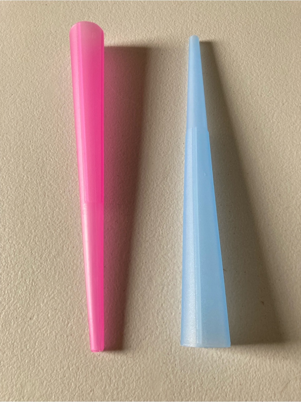 2pc Tapered Plastic Rods/Sticks Lot, Pink & Light Blue Cotton Candy Machine
